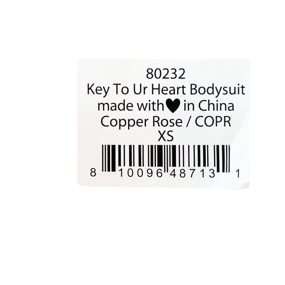We Are HAH X Free People Women's Key to Ur Heart Bodysuit Copper Rose Size XS NW - Picture 2 of 3